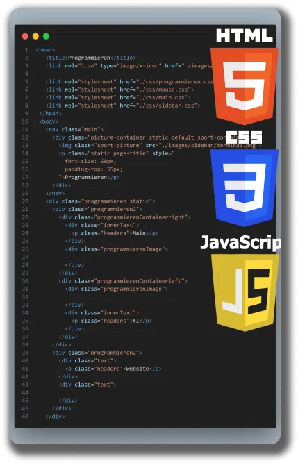 Code-Editor mit Portfolio-Projekt